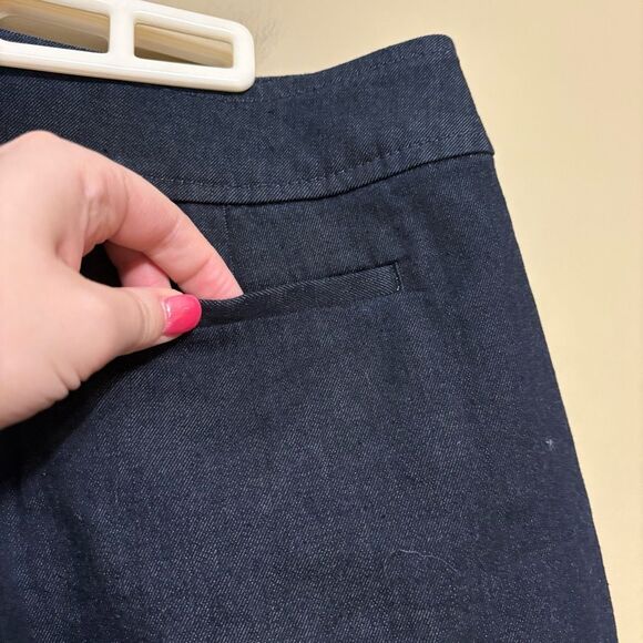 Talbots Women’s Dark Wash Denim Jean Skirt Button Zip Closure Petite 14 - Picture 10 of 13